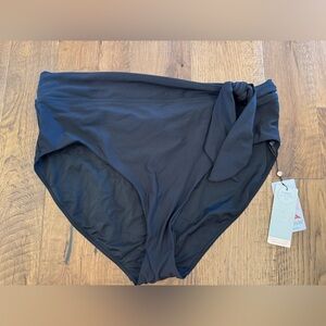 Calia High Rise Tie Side Bikini Bottom - Pure Black - XXL - NWT